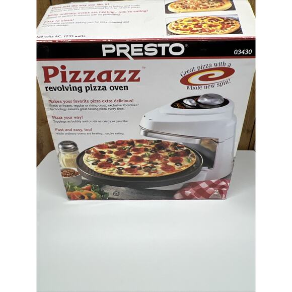 Presto Pizzazz Rotating Pizza Oven White with Manual Tested & Working With Box - Picture 4 of 4